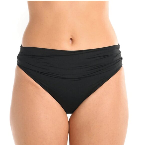 NWT La Blanca Womens Island Goddess Black Swimwear Bikini Bottoms Size US14 - Picture 1 of 8